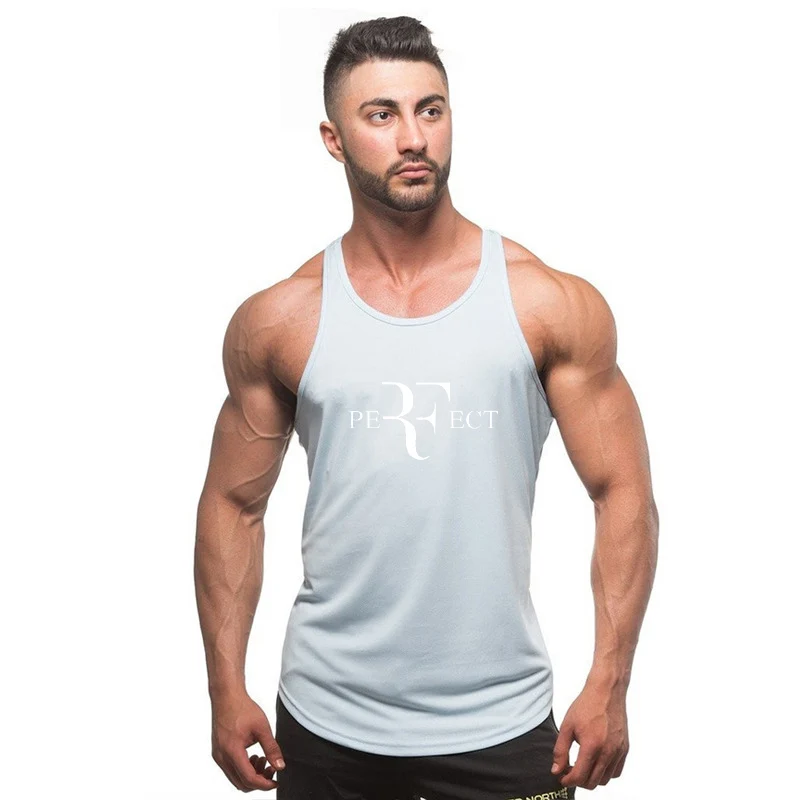 Gym Fitness vest Men's stretch tight vest round neck breathable and quick-drying men's vest running sleeveless T-shirt - Цвет: 6