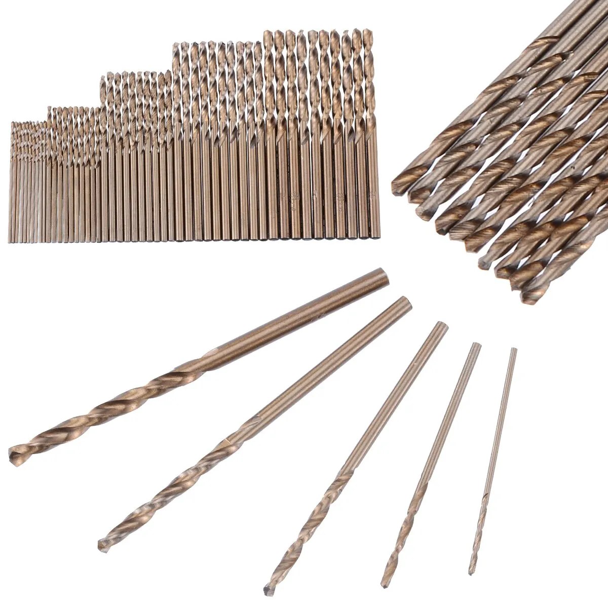 

50 Pieces Cobalt Drill Bit 1mm-3mm Drill Force Tool M35 Cobalt Drill Set For Hardened Steel Drilling Cast Iron Power Tool Parts