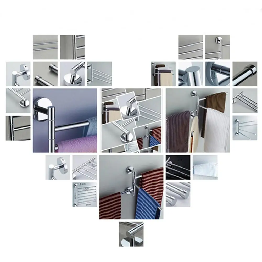 Towel Rack Stainless Steel Rotating Wall-mounted Bathroom Kitchen Polished Holder Hardware Accessory