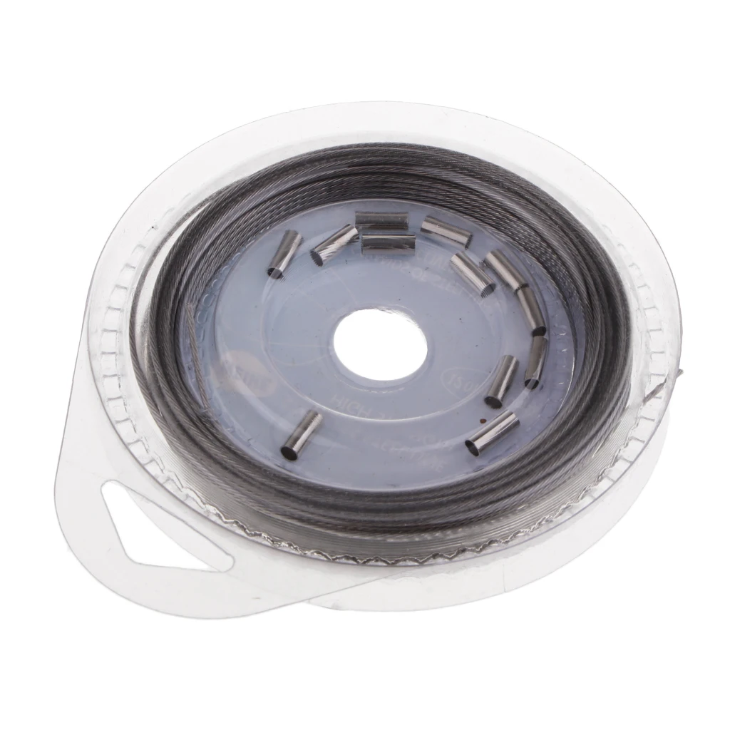 2pcs Fishing Steel Wire Fishing Line 10m 7 Strands Braided Leader Wire with 12pcs Crimps Sleeves