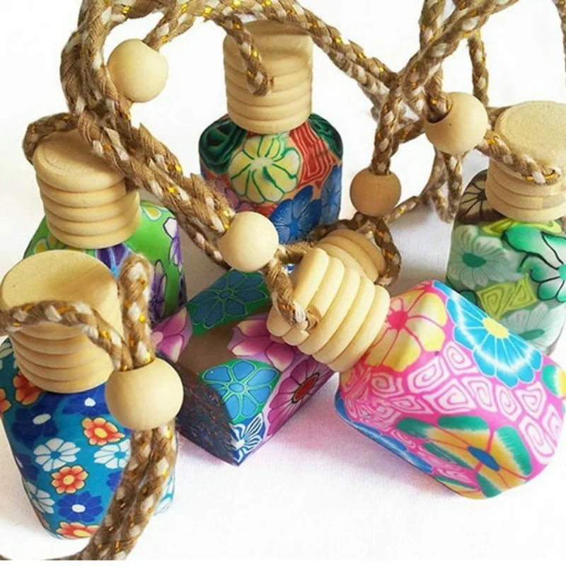 1 шт. автомобильные керамические духи Clay аромат пустая висячая парфюмерная бутылка многоразового использования освежитель воздуха орнамент