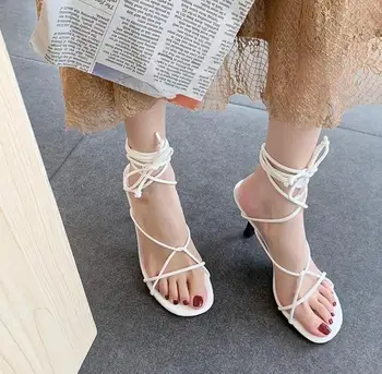 

fashion snake strappy mule heels sandals slippers women high heels Fine with square toe sandlias party shoes gladiator sandals
