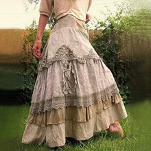 Spring 2020 Japanese sweet half-length skirt with elastic waist embroidery lace hem  lolita skirt