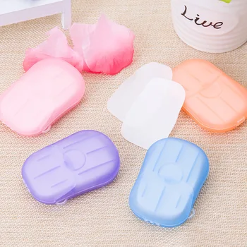 

40/80PCS Mini Paper Soap Scented Slice Sheets Disposable Hand Washing Boxed Soap Outdoor Travel Washing Hand Mini Soap Paper