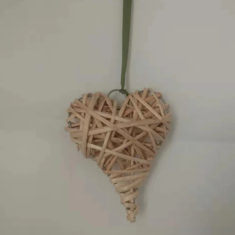 Wicker Rattan Heart Star Home Wall Hanging Wedding Crafts Party Decoration 