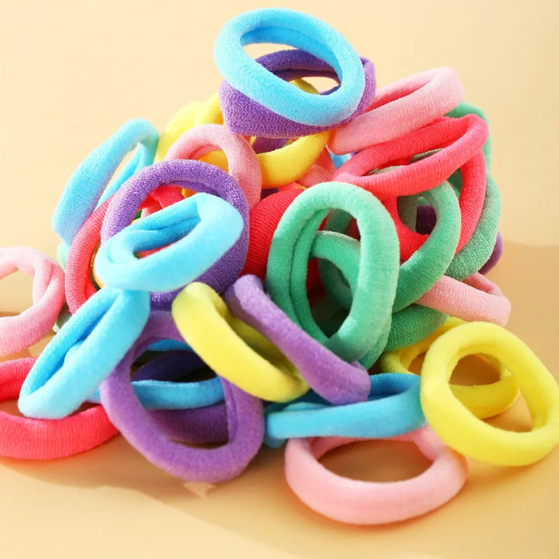 

[Xwen] 50 Pieces/set Small Package Hair Circle Colorful Hair Ornament Simple Headrope Female Fashion Hair Accessories WEA0045
