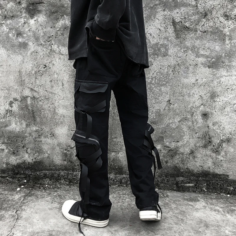 April MOMO Men Spring Autumn Cargo Pants Trousers Sweatpants Streetwear Male Casual Fashion Loose Style Hip Hop Pants Men