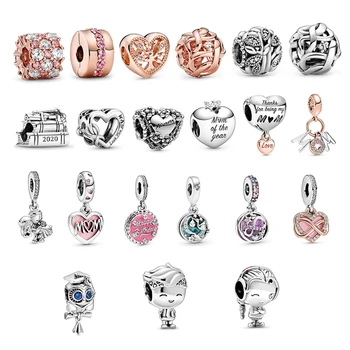 

New Arrival Mother's day gift charms for jewelry making 925 Sterling Silver Charm Fit Pandora Bracelet i love you mom