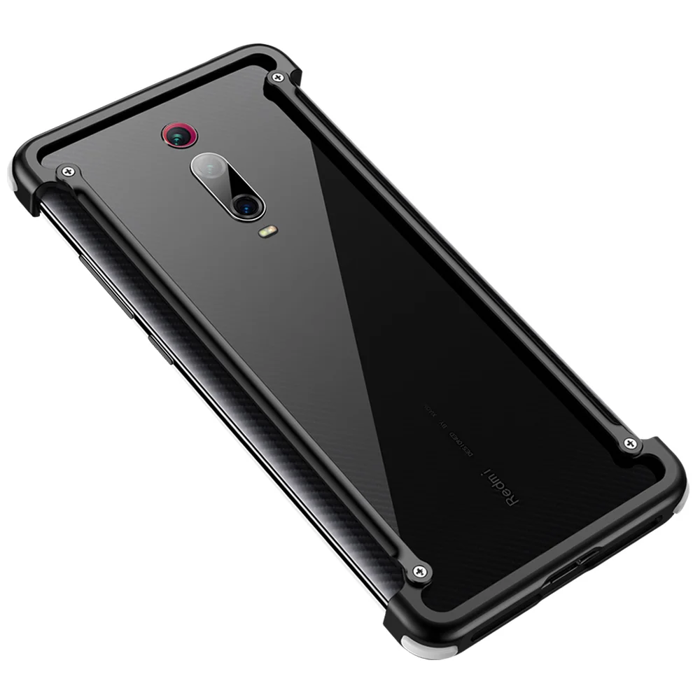 OATSBASF подушка безопасности Бампер металлический чехол для Xiaomi Redmi K20 K20 Pro Чехол персональный металлический чехол Чехол для Redmi K20 Pro Чехол - Цвет: Black