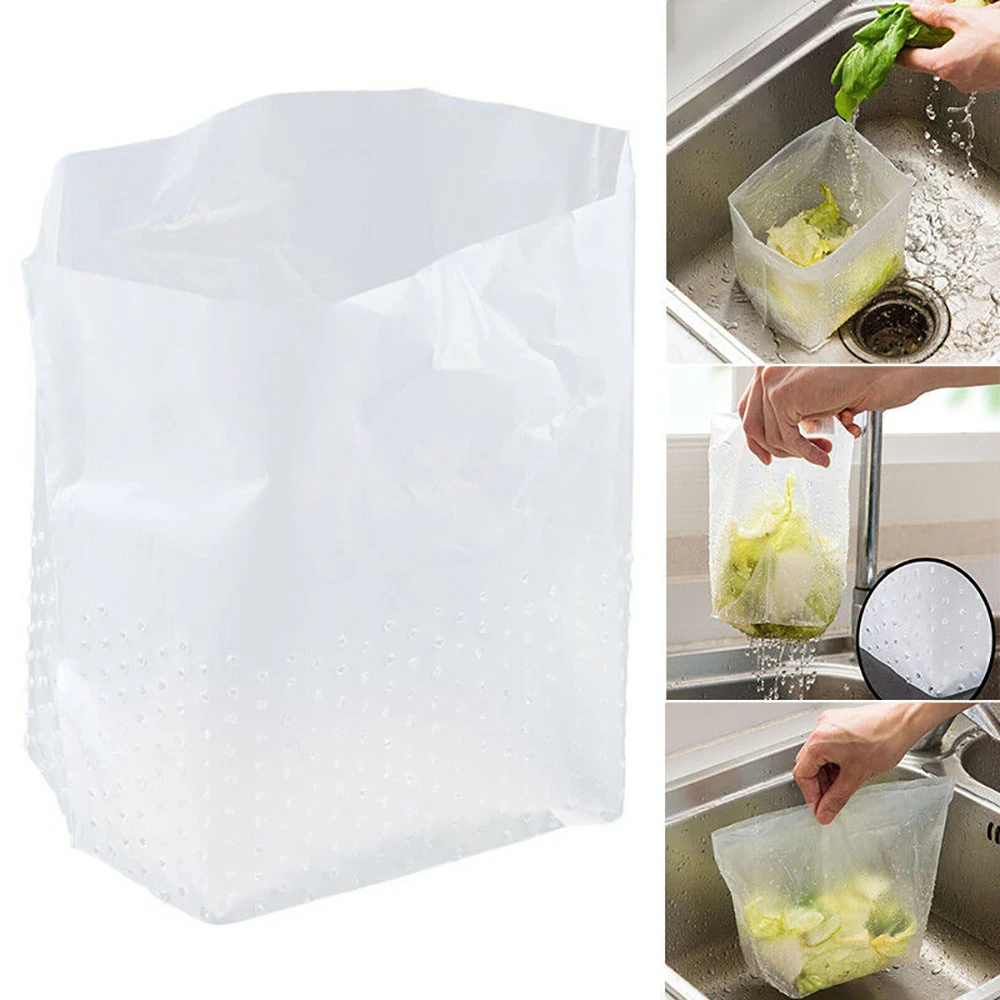 60pcs/pack Filter Drain Bag Kitchen Sink Strainers Mesh Bag Disposable Garbage Bags Food Waste Collect Kitchen Sink Accessories