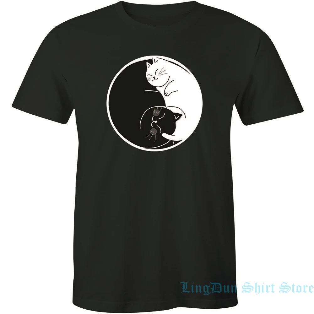 Котята Ying Yang Мужская футболка модная Tumblr Hippy Hippie Peace Kitty с котами wo 100% хлопок топы