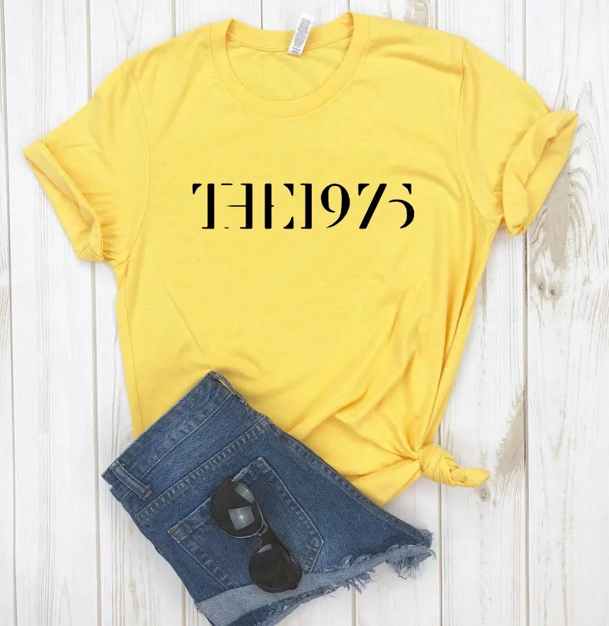 Dame-T-shirt med bogstaver fra 1975, afslappet skjorte til damer og piger, 6 farver, dropshipping HH503-423190_voghion.com