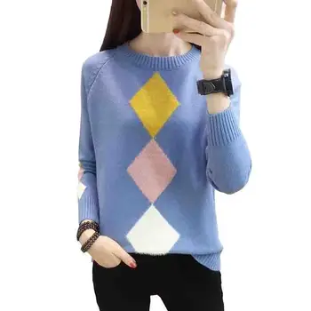 

XX61 Women Sweater Knitted And Pullovers LADY Autumn Winter Thick warm Loose Sweaters long sleeve pullover