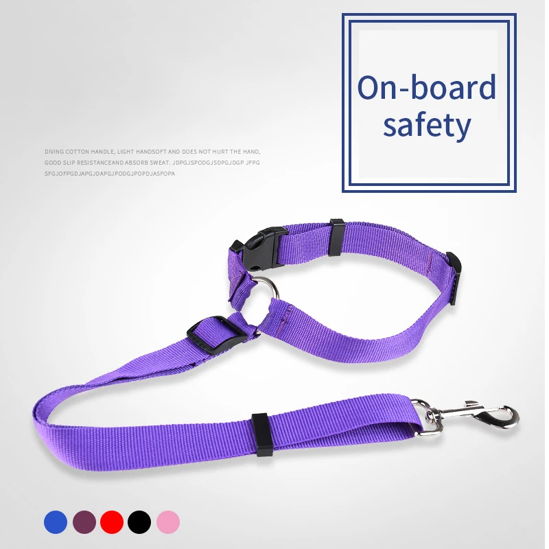 Cinturones de seguridad de coche para perros y gatos, correa de arnés corta ajustable y duradera para viaje al aire libre, accesorios de tracción para mascotas