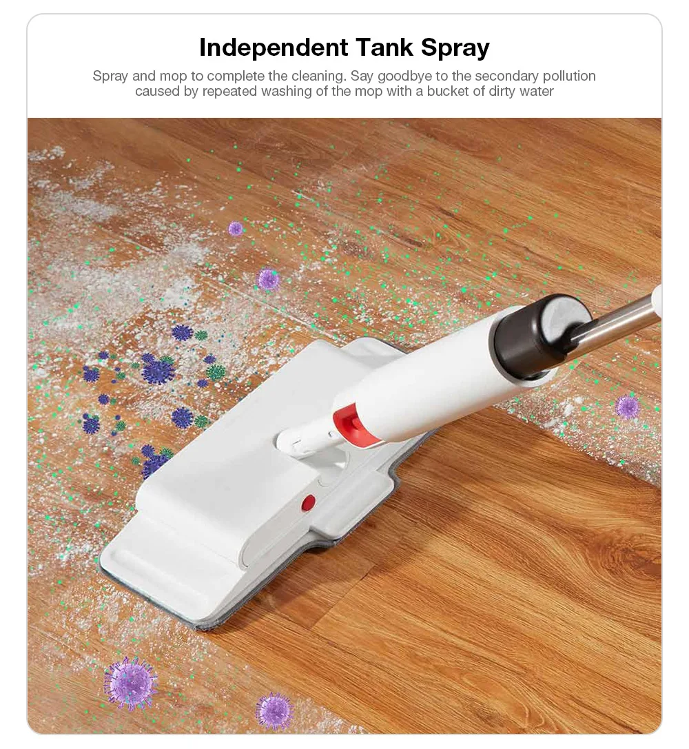 Deerma TB900 Multifunction Water-spray Mop Sweeper 230ml Dustbin 280ml Watertank Rotatable Design