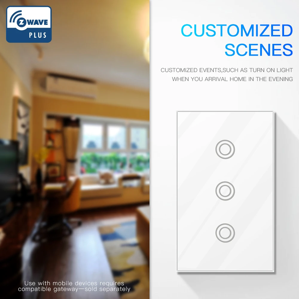 НЕО Coolcam nas sc01z Z Wave плюс настенный выключатель света 2ch банды домашней