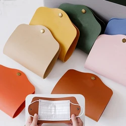 Mask Storage Clip Double Sided Leather Mask Temporary Storage clip Foldable Compact and Fresh Portable Dust Mask Storage Box