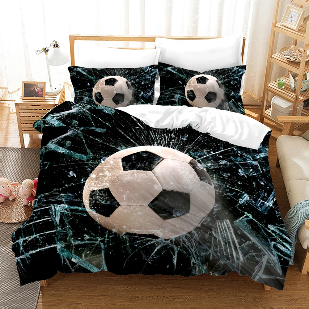 

Bedding Set Duvet Cover 3pcs 3D Digital Printing Bedding Set Dropshipping boy gife Football sports queen king