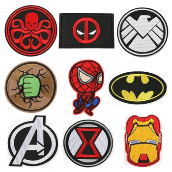 

1pc 3D Embroidery Cartoon Anime Iron Man Spider-Man Patch Cloth Jacket Clothing Accessories Badge Applique DIY Accessories