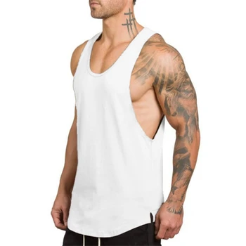 

2020 New Men Tank top Gyms Workout Fitness Bodybuilding sleeveless shirt Male Cotton clothing Casual Singlet vest Undershirt