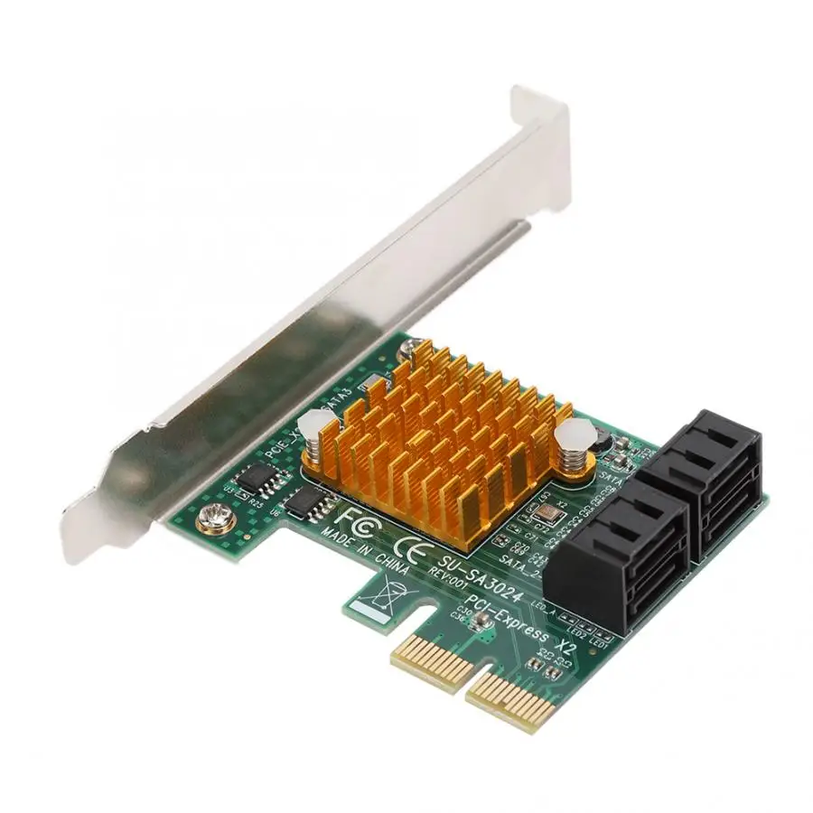 4-портовый SATA3.0 расширения PCI-E Адаптерная плата с двойным фиксированные подставки для Windows карты расширения