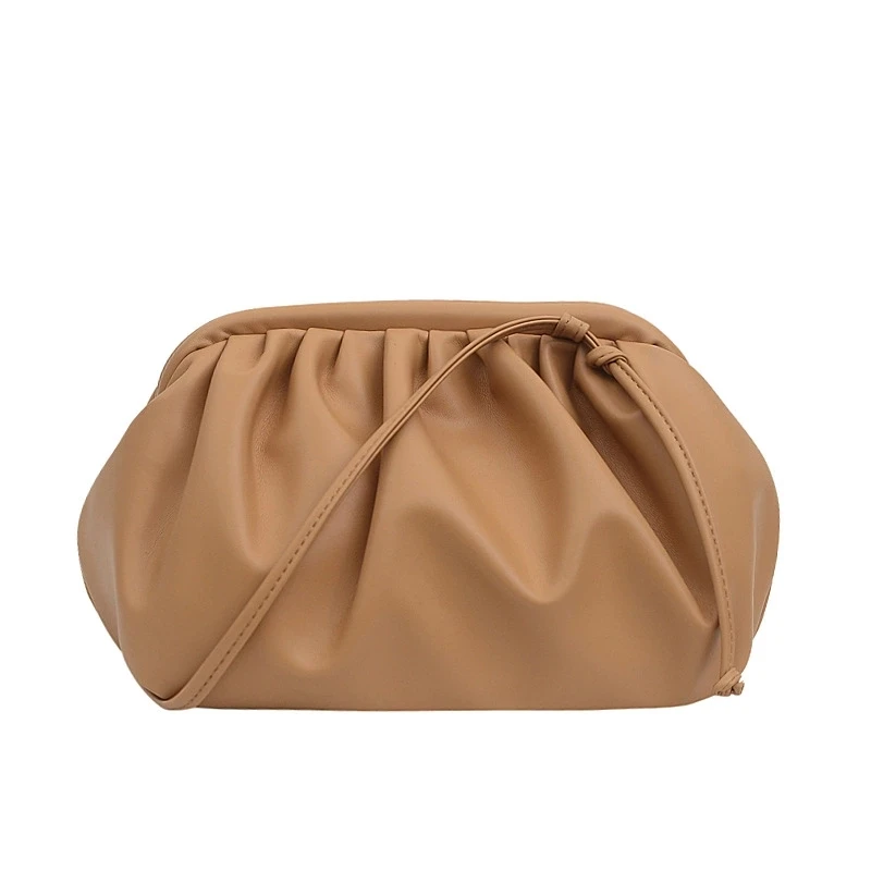 Женская сумка-клатч из искусственной кожи, сумка-мессенджер на плечо в форме облака, плиссированная Сумочка с клецками, маленькая сумка через плечо для женщин ZD1384 - Цвет: Khaki