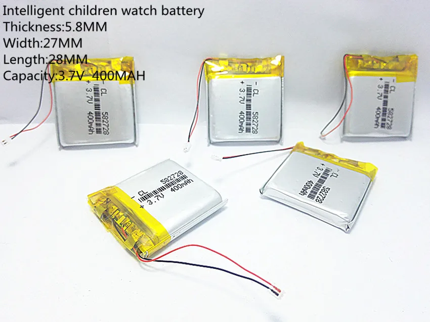 582728 3,7 V 400mAh литий-полимерный литий-ионный аккумулятор для Q50 G700S K92 G36 Y3 Детские умные часы mp3 582828 602828