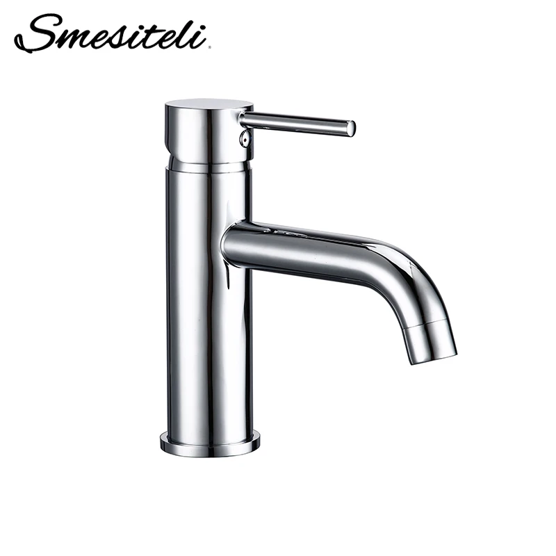 

Smesiteli Bathroom Faucets Chrome Color Basin Mixer Tap Bathroom Faucet Hot and Cold Chrome Finish Brass Toilet Sink Water Cran