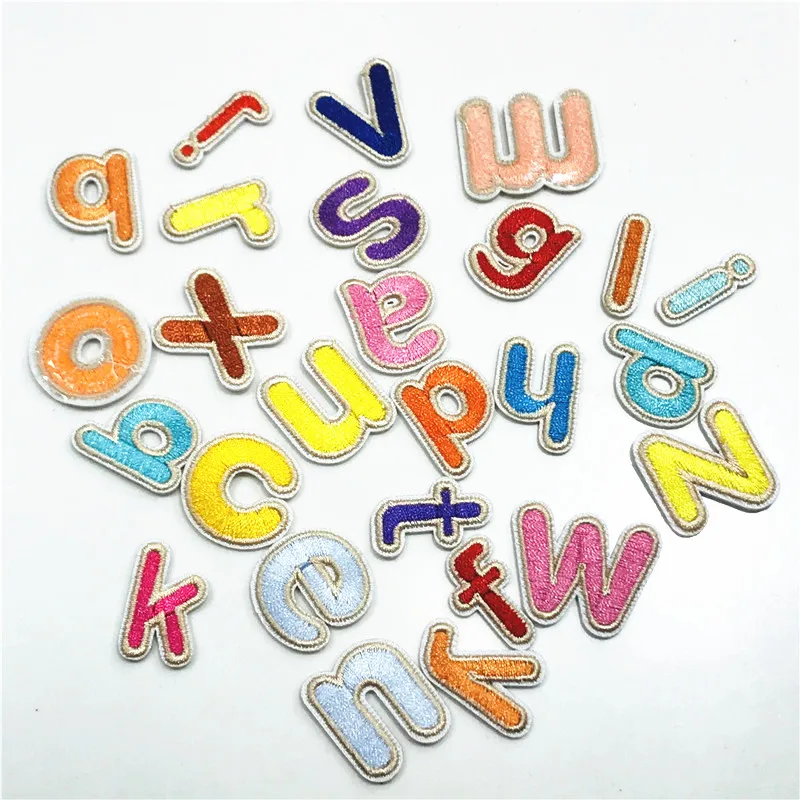 Colorful Iron On Letters Mixed Number Alphabet Patches English Name  Stickers Velvet Embroidery Appliques For Clothing Wholesale - Patches -  AliExpress