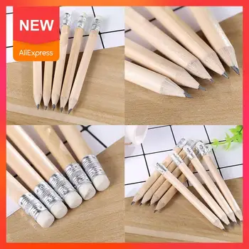

1pc Wood Pencil With Eraser Hb Short Size Pencil For Primary Supplies Desenho Stationery Essentials Exam Students De Lapis Y7T0