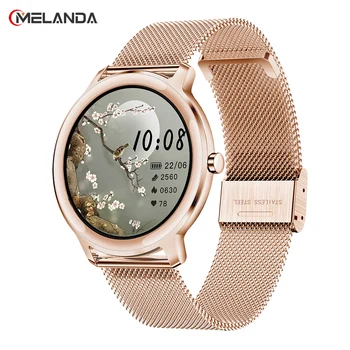 Super Slim Fashion Women Smart Watch 2021 Full Touch Round Screen Smartwatch for Woman Heart Rate Monitor For Android and IOS 1