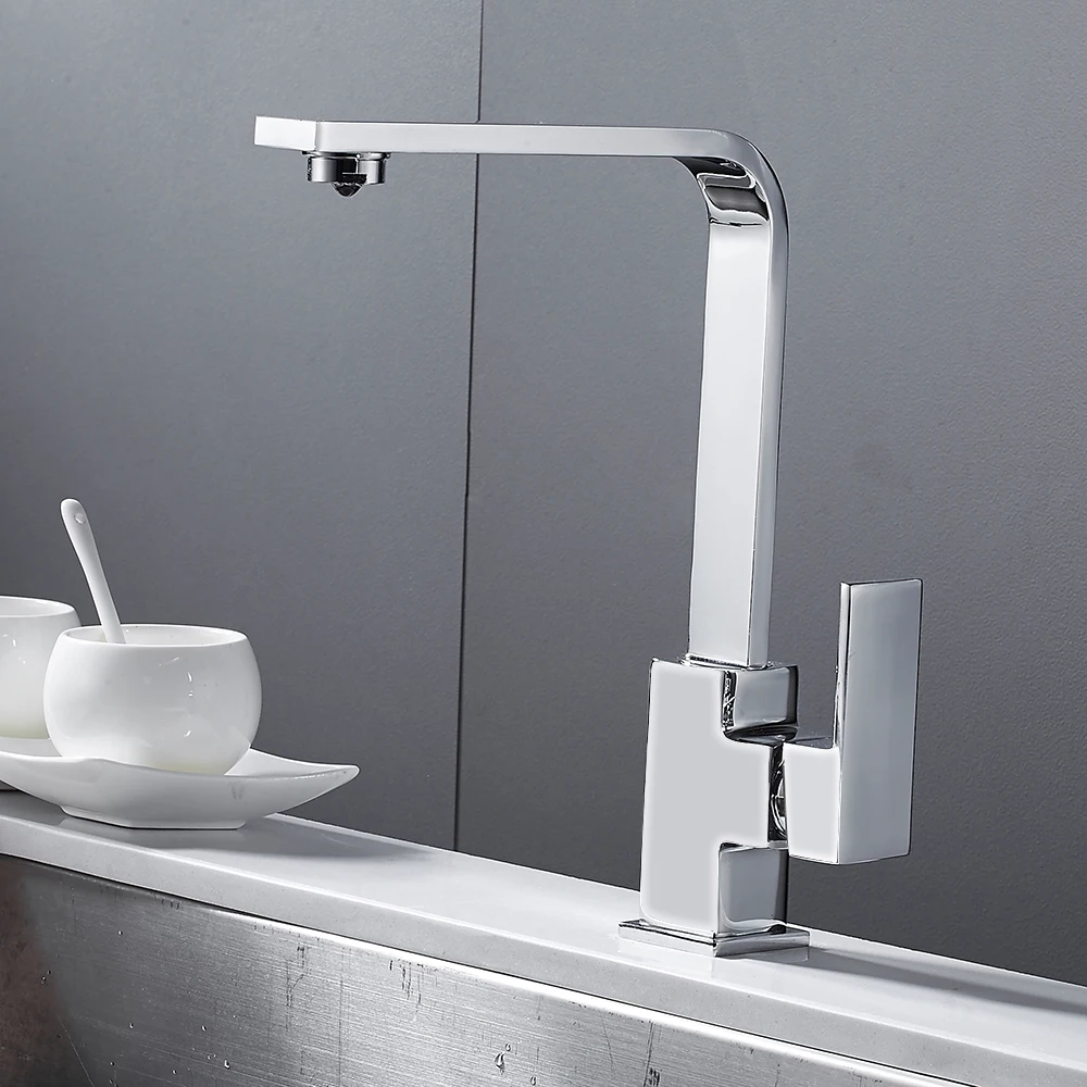 

Kitchen Faucet Sink Single Block Single Lever Rotary Spout Brass Hot and Cold Mixed Faucet Furniture Supplies