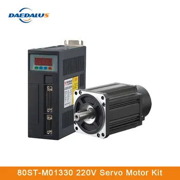 

80ST-M01330 400W AC Servo Motor Drive Kit 220V 1.27N.M 15A AC Servo Motor Driver 3M Cable For CNC Machining Equipment