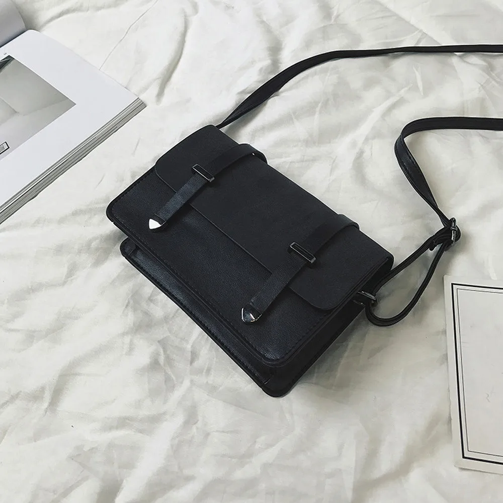 Винтажные модные сумки из искусственной кожи, женские дизайнерские сумки, матовая сумка со стрелками, квадратная сумка для телефона - Цвет: Черный