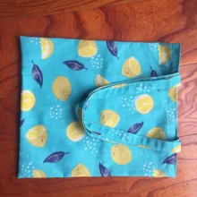 Хлопковая льняная Экологичная хозяйственная сумка через плечо с принтом лимонного синего цвета YLLE