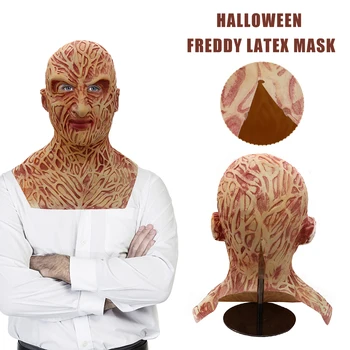 

Halloween latex mask horror adult Freddie Kruger latex mask can be safely cleaned and non-toxic Halloween Christmas decoration T