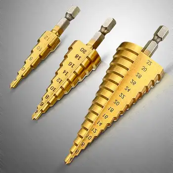 

4-12 4-20 4-32mm HSS Titanium Coated Step Drill Bit Drilling Power Tools for Metal High Speed Steel Wood Hole Cutter Cone Drill