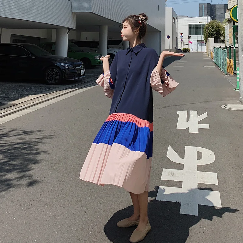 Chiffon High Elastic Waist Party Dress A-line Women Full Sleeve Flower Print Floral Bohemian Female Vestido Plus Size | Женская одежда