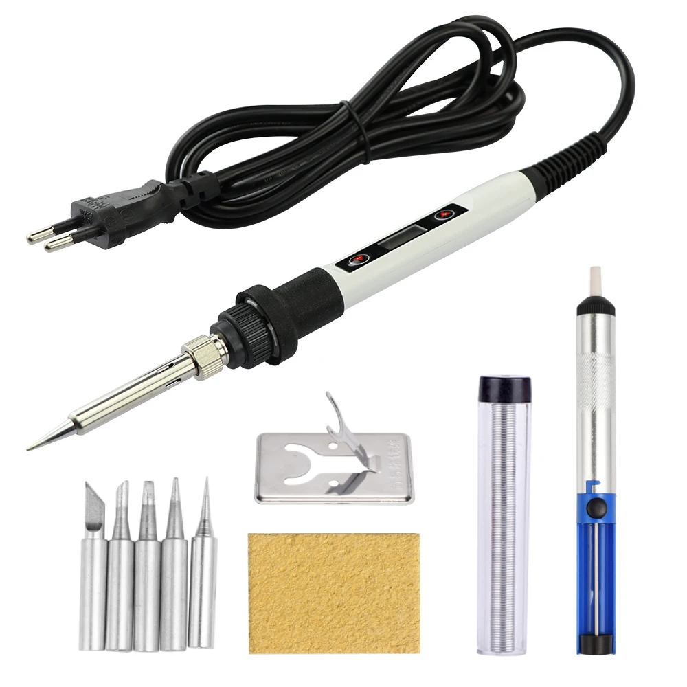 80W LCD Constant Temperature Electric Soldering Iron 220V/110V With Soldering Iron Head Welding Wire Repair Tools inverter arc welder Welding Equipment