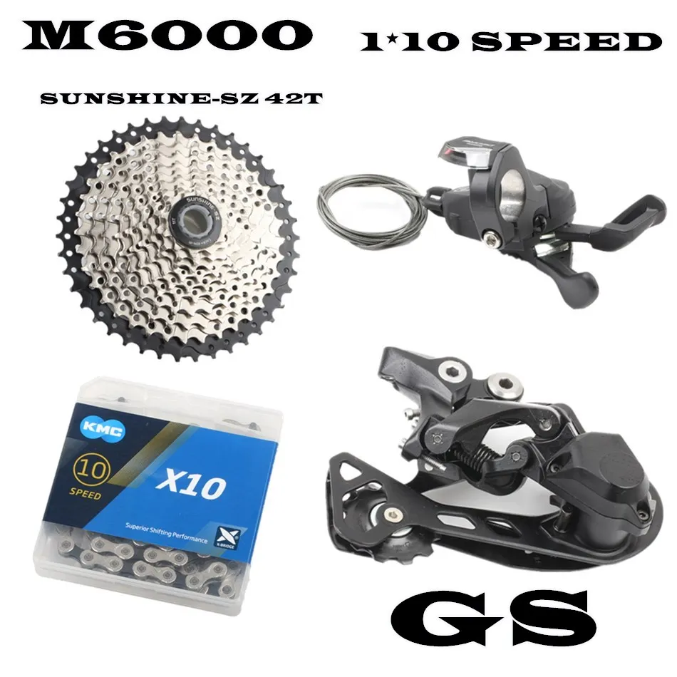 M6000 1-10S 42T SHIMAN0 M6000 SRAM NX набор групп 1x11 10s набор групп MTB GX 170 172,5 175 мм комплект для горного велосипеда KMC передачи велосипеда X10 - Цвет: M6000 1-10S 42T