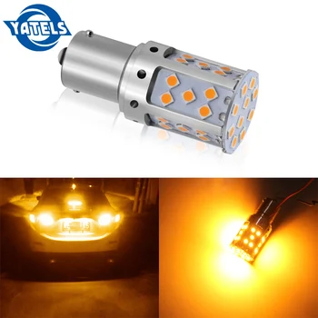 

1 PCS 1156 LED No Hyper Flash Bulb PY21W BAU15S Car Turn Signal Light Canbus No Error Yellow/Amber 3030 35SMD 2100LM Rated