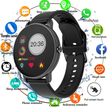 

2020 Full Touch Smart Watch Men Blood Pressure Smartwatch Women Waterproof Heart Rate Tracker Sport Clock Watch For Android IOS