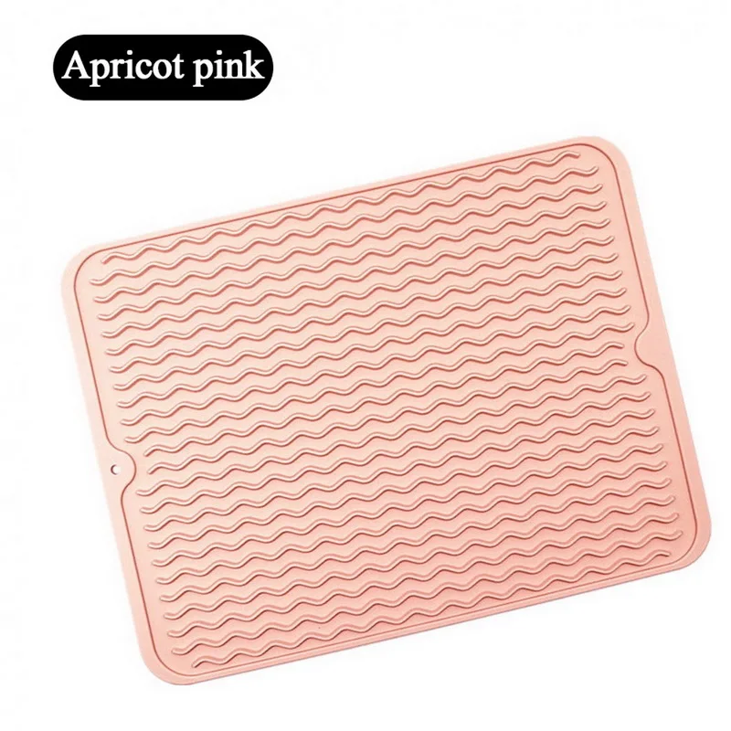 pink Термостойкая подставка для посуды, защитная подставка для посуды, силиконовая подставка для сушки посуды, настольная подставка, столовая посуда, Настольный коврик - Цвет: pink
