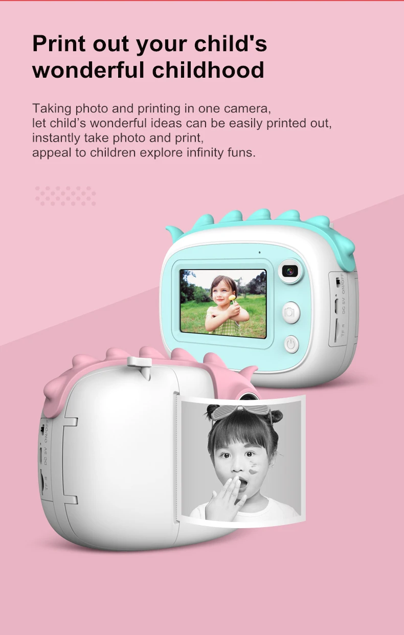 old digital camera Instant Print Camera For Kids Children Camera 1080P HD Camera Instantane With Thermal Photo Paper Toys Camera For Birthday Gifts digital instant camera