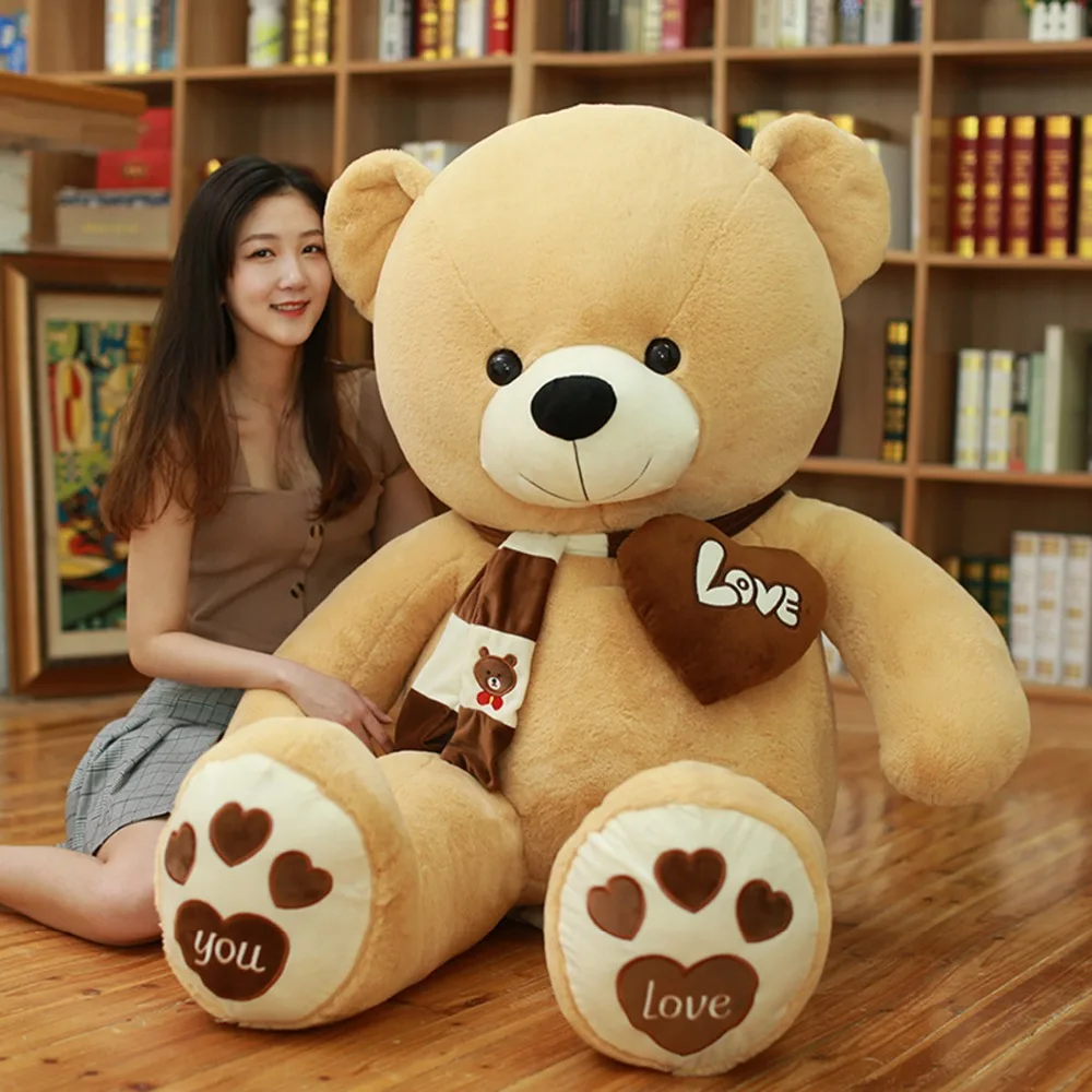 80/100cm 4 Colors Teddy Bear with Scarf Stuffed Animals Bear Teddy Bear Lovers Baby Plush Doll Toy Kid Gift