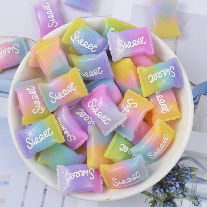 

10Pcs Resin Simulation Candy Cream Mobile Phone Shell DIY Material Stationery Box Accessories Hair Accessories