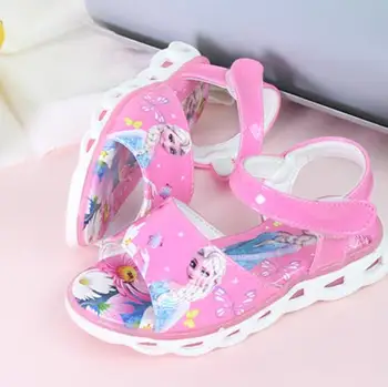 

girls princess elsa sandals summer leather sandals baby performance shoes Kids Sport Dance Beach shoes children sandal