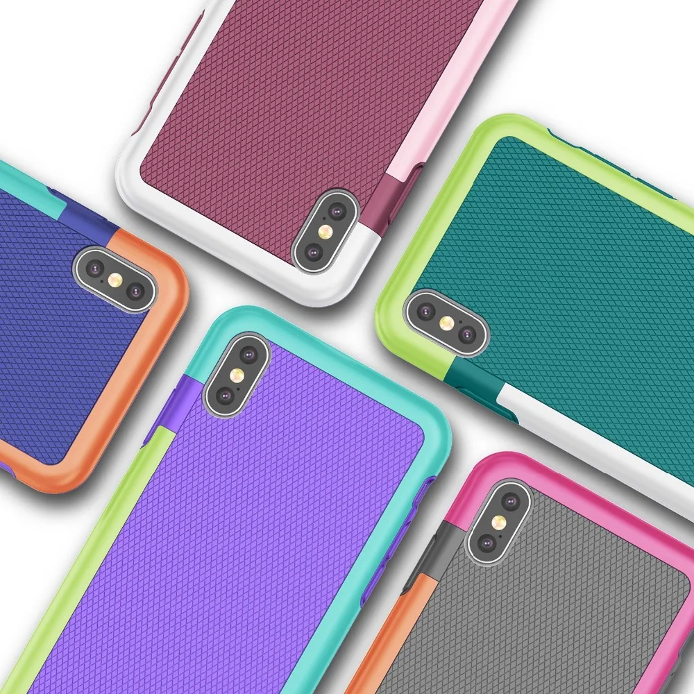 

luxury 3 Color Hybrid Anti-slip Shockproof Phone Case for iphone X XS MAX XR Soft TPU Silicone Cover For iphone 7 8 6 6S Plus