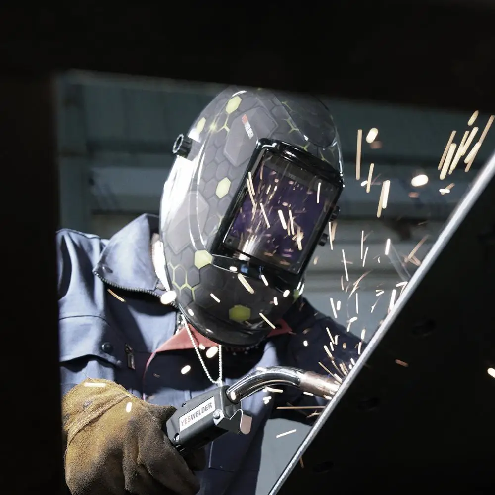 Продажа настоящий цвет сварочный шлем супер большой просмотровый экран Сварочная маска 100*93 мм Солнечная Авто Затемняющая бленда