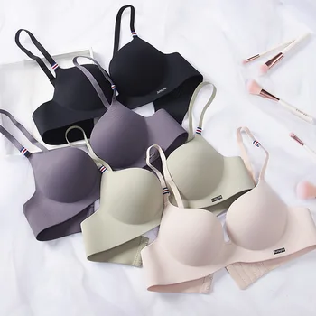 

Comfortable New 3/4 Cup Brasserie Female Underwear Intimates Push Up Bras Women Seamless Lingerie Wireless Bralette Plunge